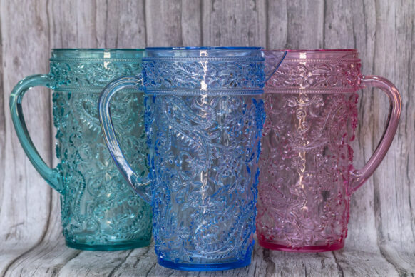 Paisley Textured Pitcher | 2 Quarts | Blue | Pink | Turquoise |
