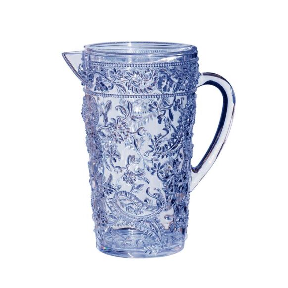 Paisley Textured Pitcher | 2 Quarts | Blue | Pink | Turquoise | - Image 2